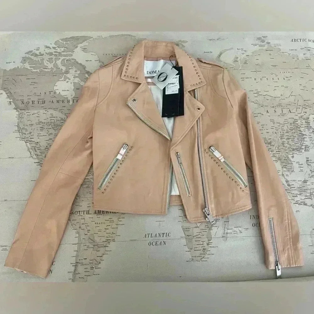 🆕Free People/ DOMA Leather Jacket Size XS - Picture 3 of 11